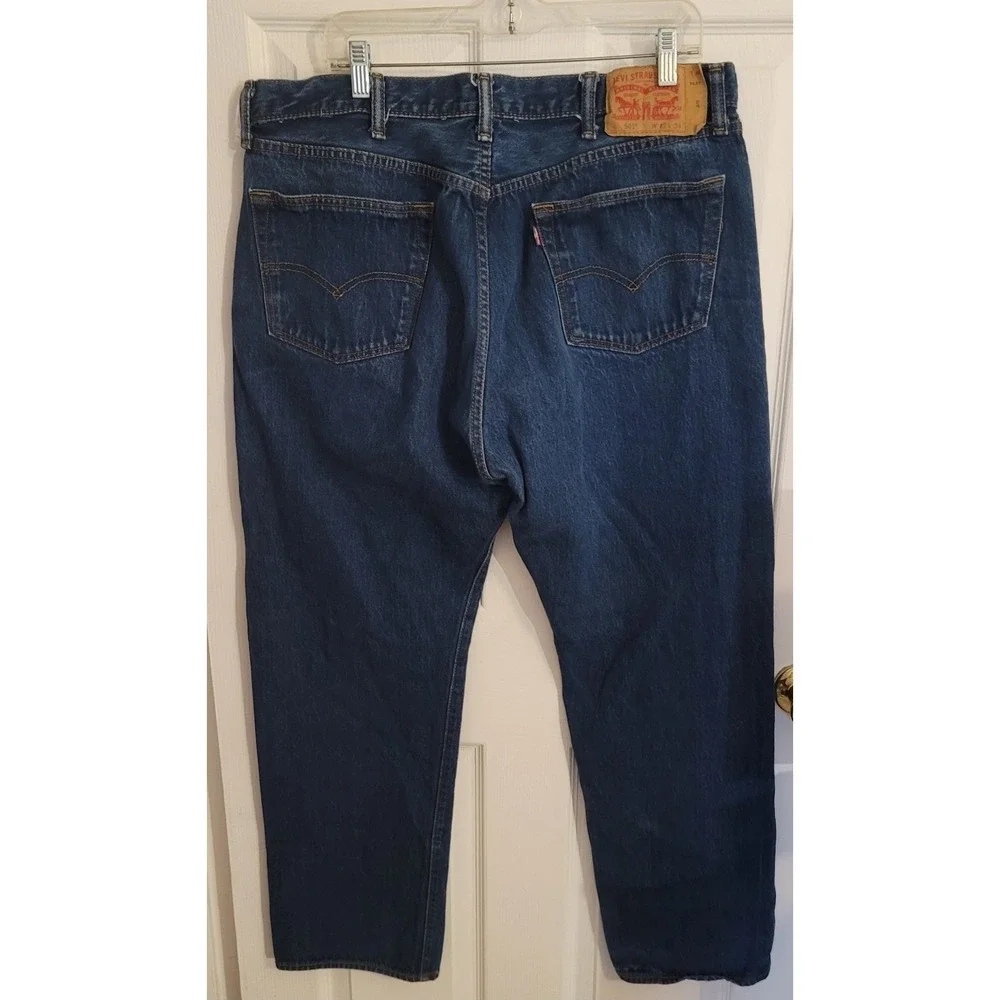 Levi's 501 Original Fit Jeans Mens 42x30 Blue Straight Leg Button Fly 00501-0000